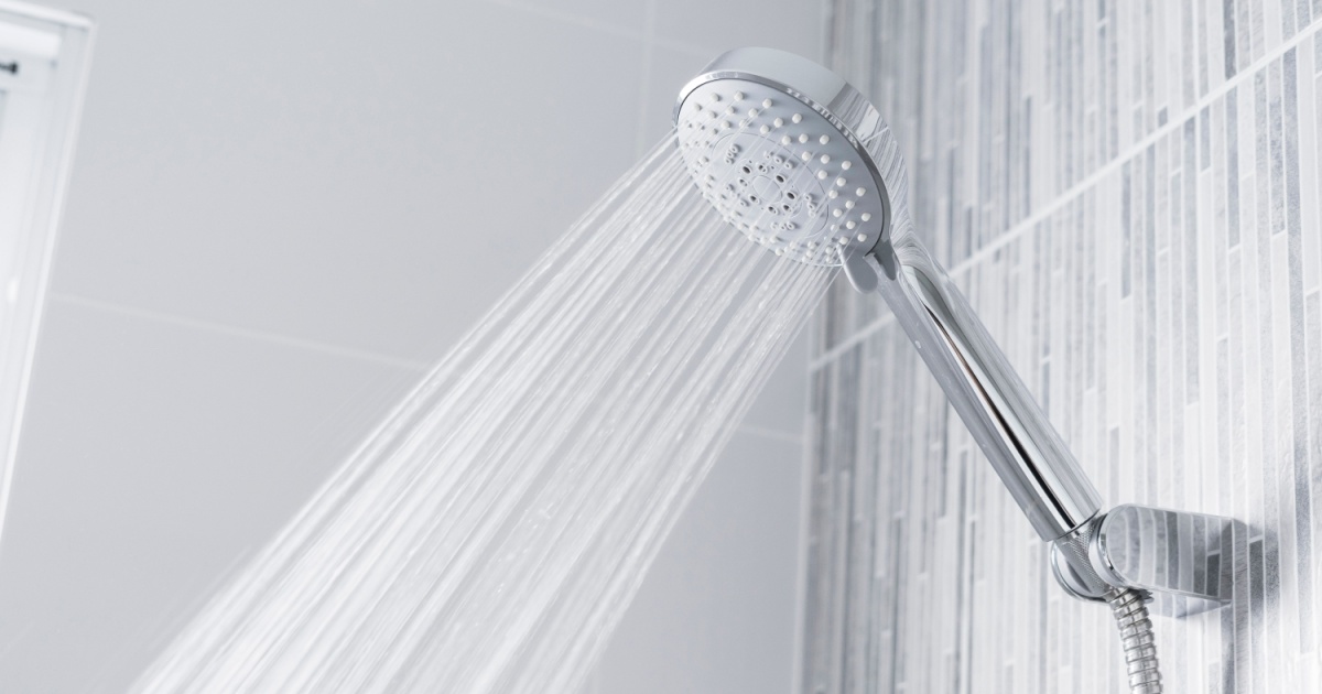 shower head spraying water