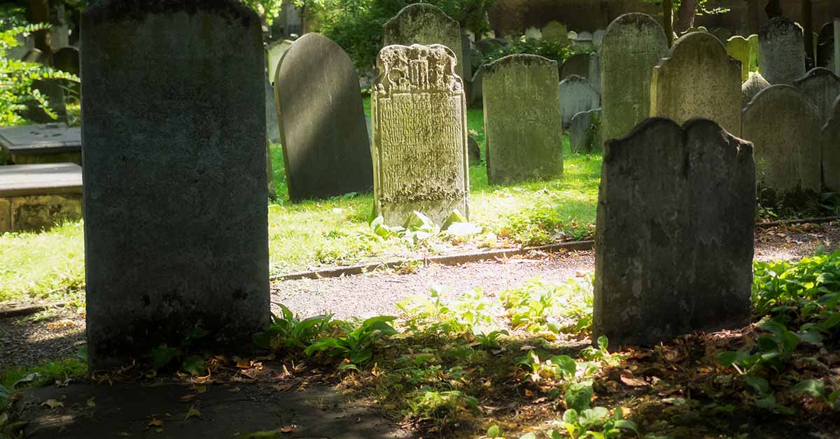 various gravestone in grave yard