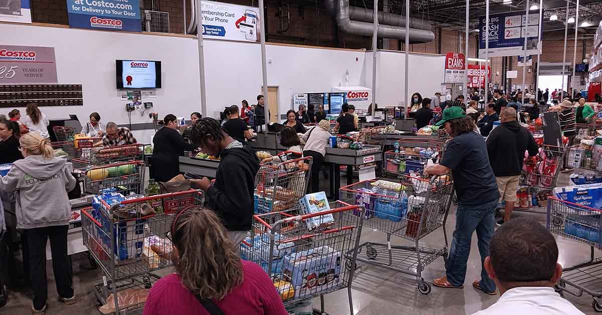 inside of a busy Costco location
