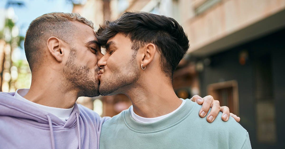 gay couple kissing