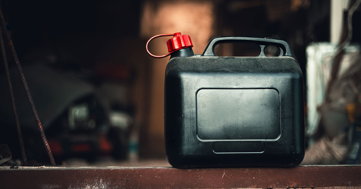 black gasoline container