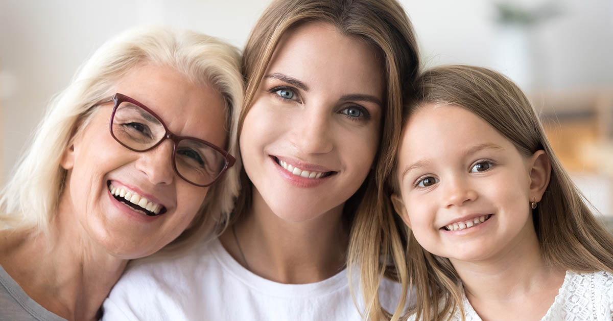 Grandmother, mother, and daughter