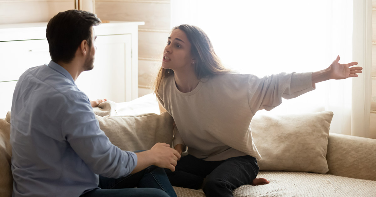 couple in argument. verbal abuse concept