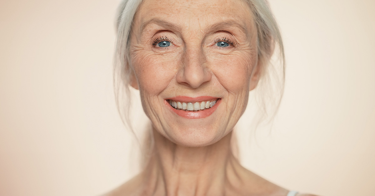 smiling middle aged to elderly woman