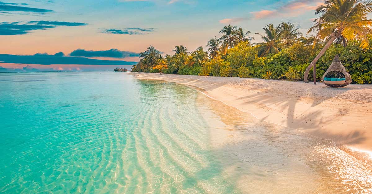 white sand beach. resort concept