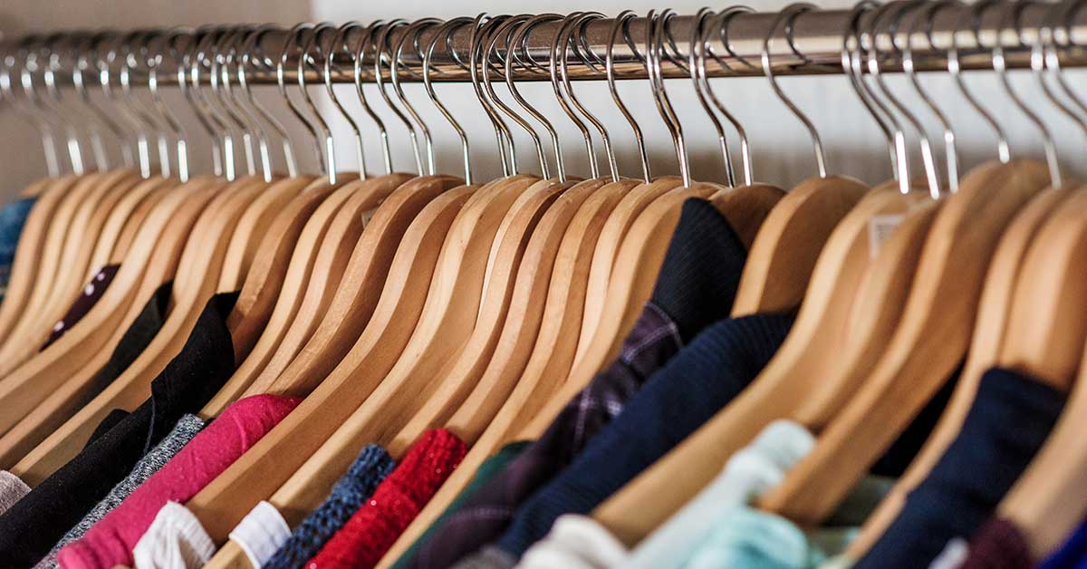 items on hangers in closet