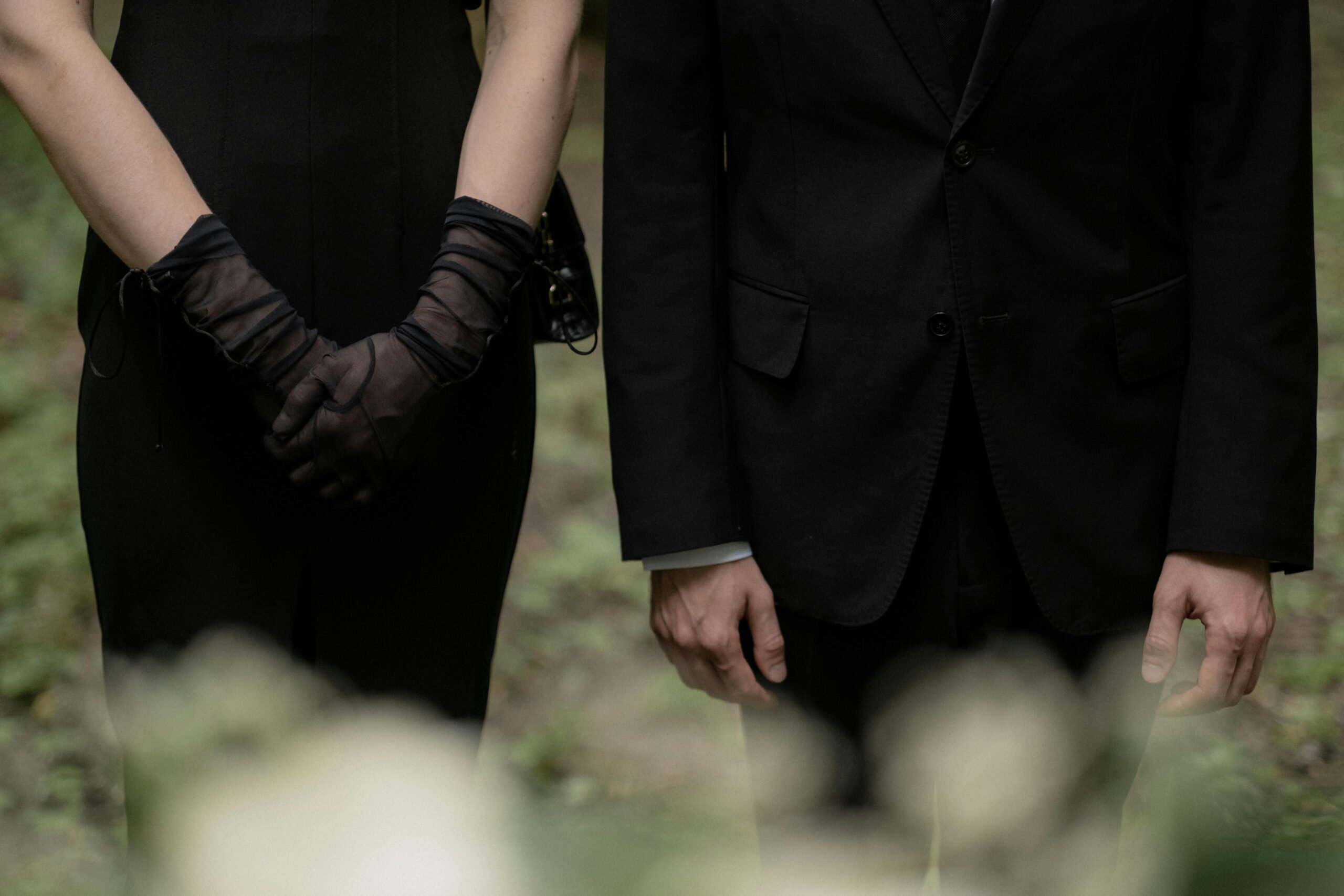 Mourners Standing in Black