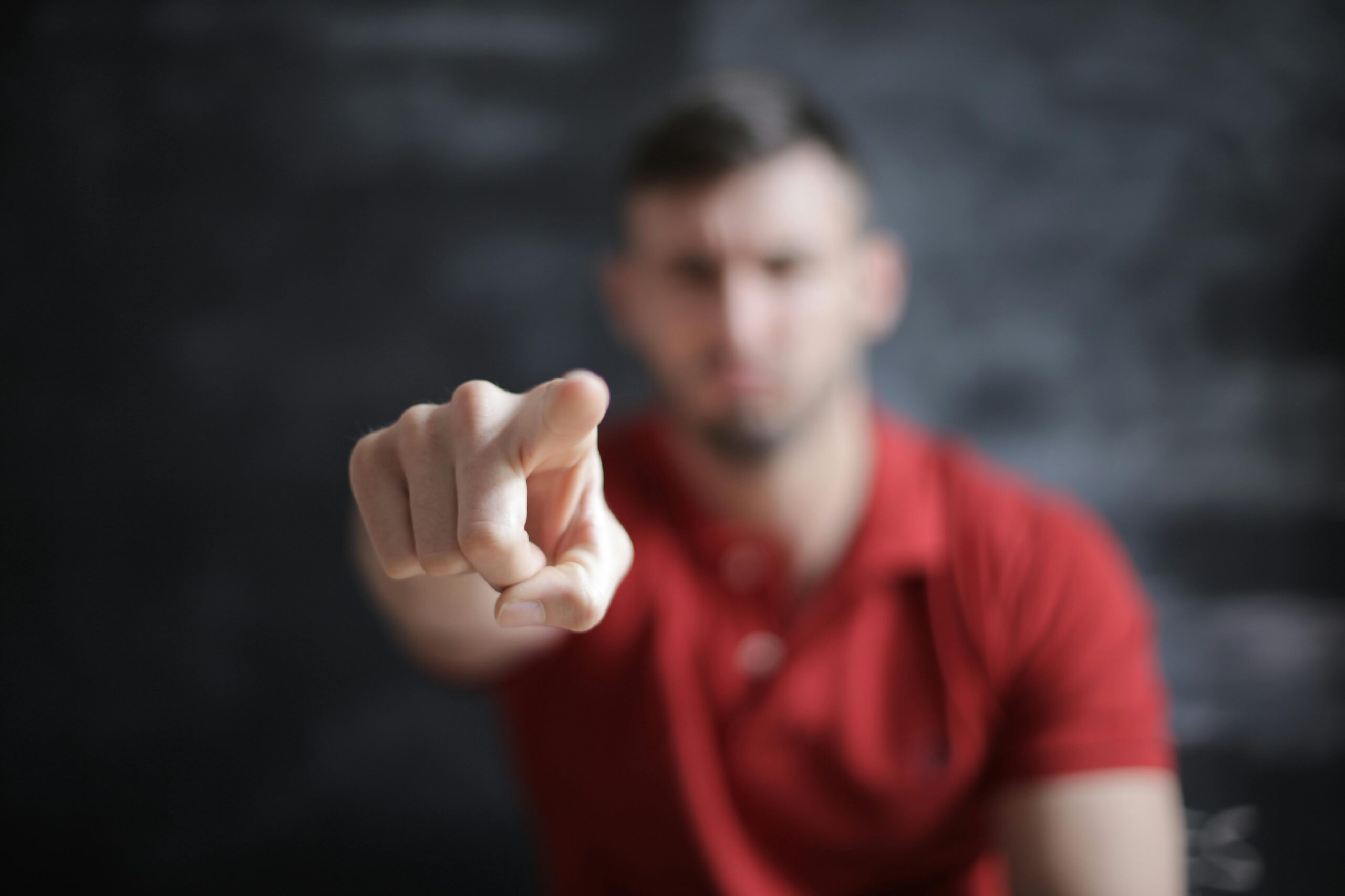 man pointing